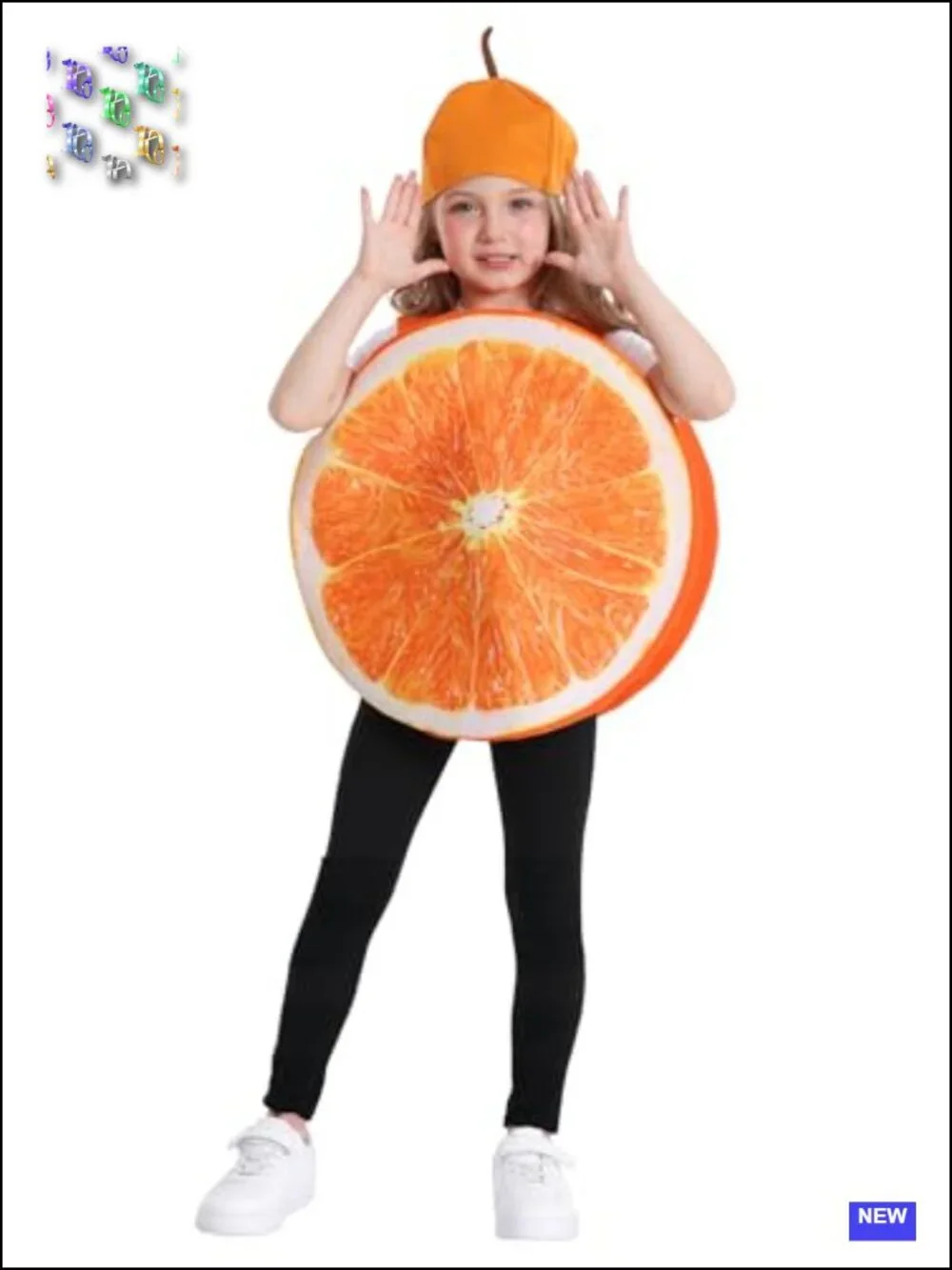Kids Orange Slice Costume with Hat for 3-5Y